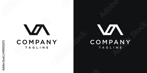 Creative Letter VA Monogram Logo Design Icon Template White and Black Background