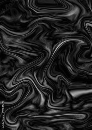 Abstract modern fluid black and white art