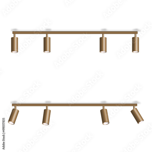 LED stylish ceiling lamp, 3D vector illustration.