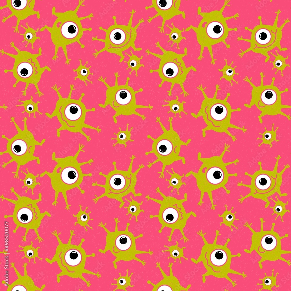 Kids seamless aliens monsters pattern for wrapping paper and gifts and cards and textiles and packaging and hobbies Kids seamless aliens monsters pattern for wrapping paper and gifts and cards and textiles and packaging and hobbies