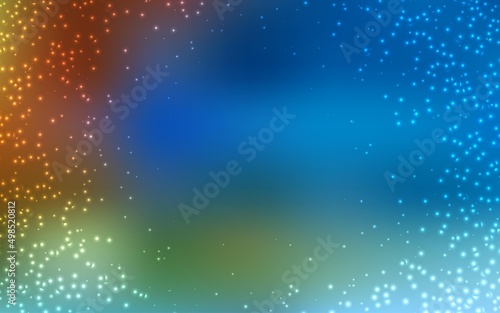 Light Blue, Red vector template with space stars.