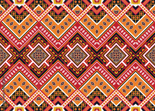 Wallpaper Mural Geometric ethnic flower pattern for background,fabric,wrapping,clothing,wallpaper,Batik,carpet,embroidery style. Torontodigital.ca