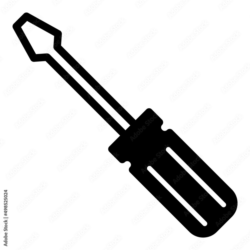 Screwdriver Flat Icon Isolated On White Background Screwdriver Flat Icon Isolated On White Background