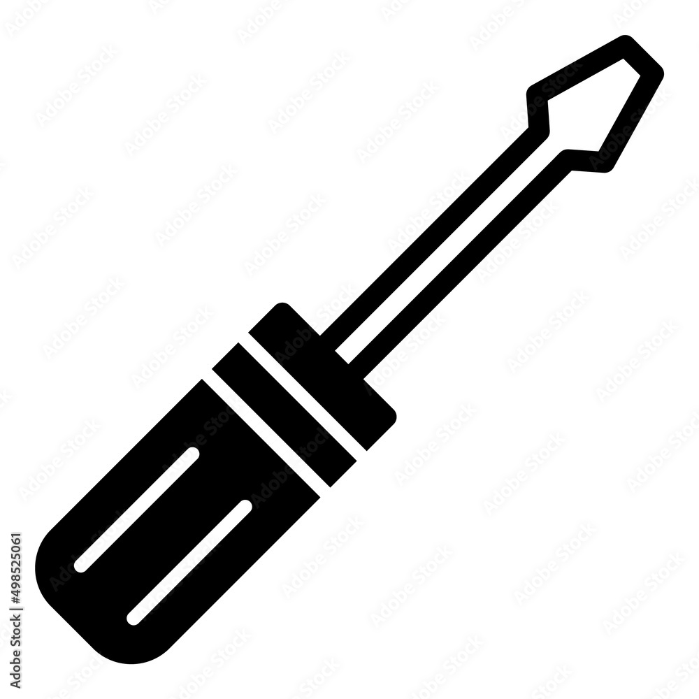 Screwdriver Flat Icon Isolated On White Background Screwdriver Flat Icon Isolated On White Background