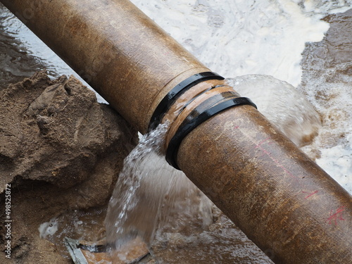 Broken pipe or pipe burst 