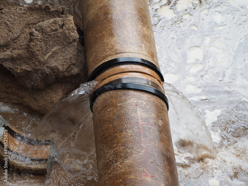 Broken pipe or pipe burst 