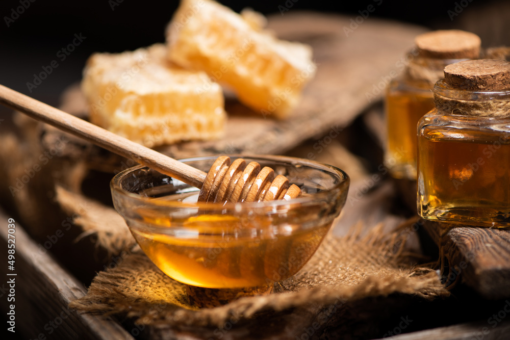 A fresh honey products, closeup A fresh honey products, closeup