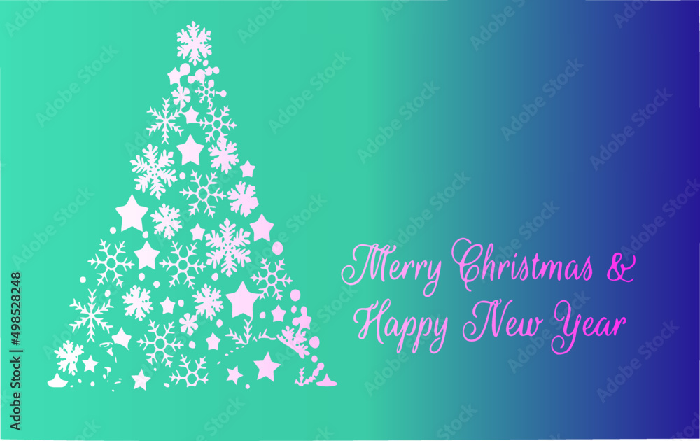 Happy New Year and Merry Christmas. Greeting card vector Happy New Year and Merry Christmas. Greeting card vector