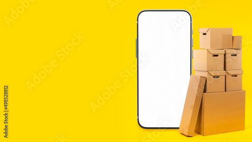 Phone white screen. Parcel ...