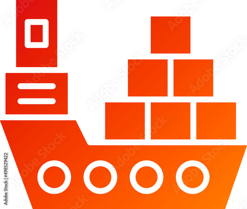 Cargo Ship Icon Style