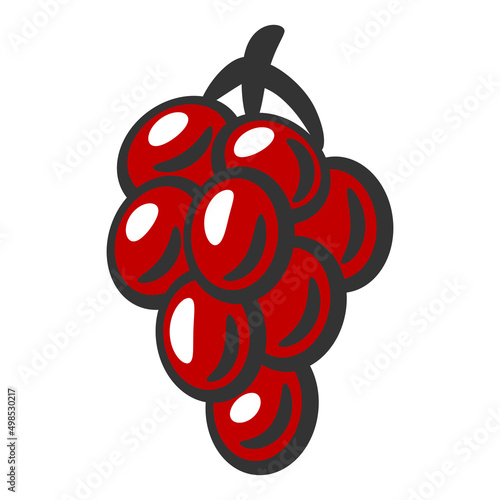 Illustration of bunch of red grapes. Winery image for restaurants and bars.