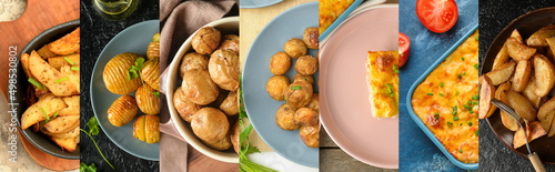 Canvas Print Collage with different dishes from baked potato