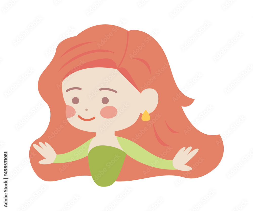 Beautiful Cartoon Girl. Vector illustration Beautiful Cartoon Girl. Vector illustration
