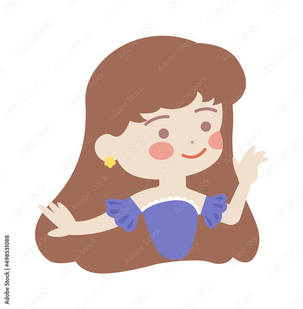 Beautiful Cartoon Girl. Vector illustration Beautiful Cartoon Girl. Vector illustration