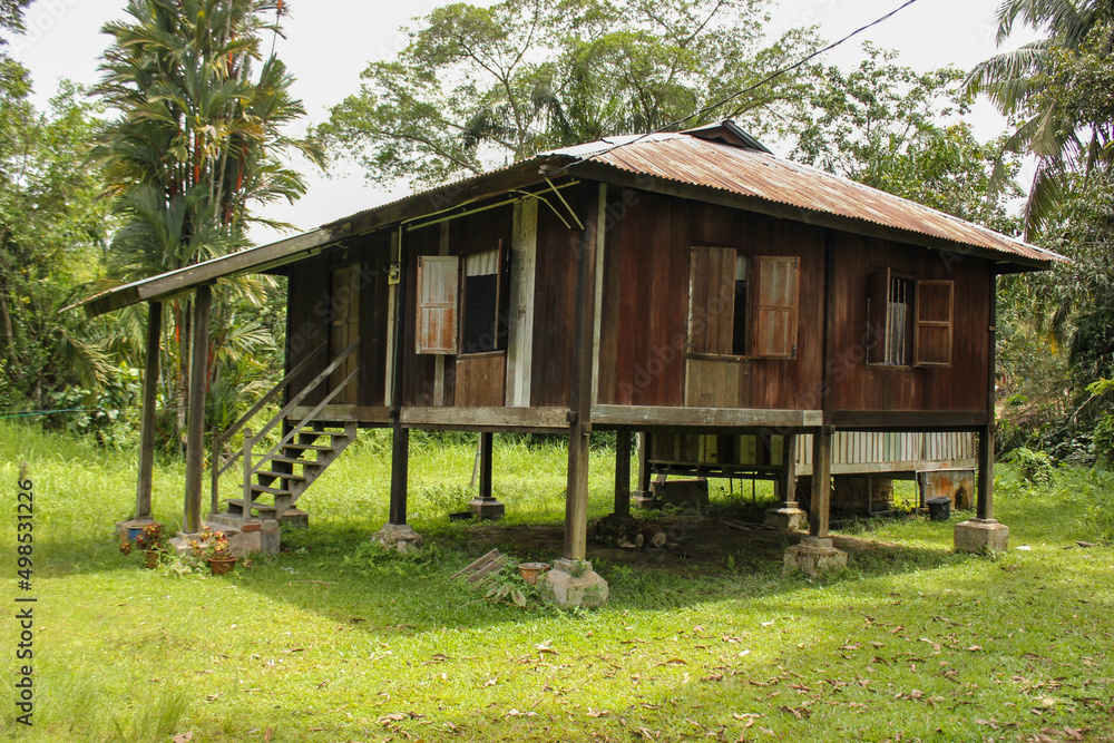 A small rustic wooden shack with a green garden in the heritage town of Ipoh. A small rustic wooden shack with a green garden in the heritage town of Ipoh.