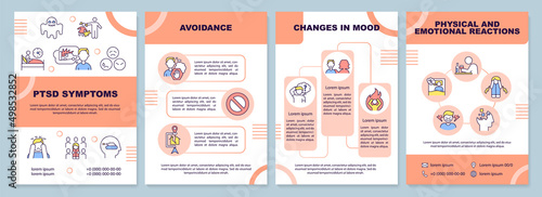 Fotografiet Symptoms of PTSD word concepts orange banner