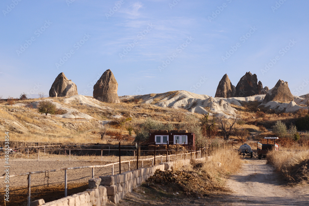 Cave houses Goreme village with in Cappadocia, Turkey