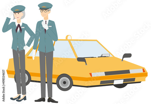 タクシーの運転手に転職をしたシニアの男女