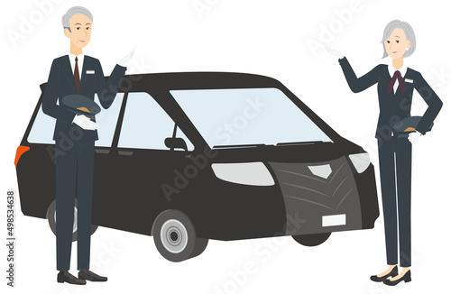 タクシーの運転手に転職をしたシニアの男女