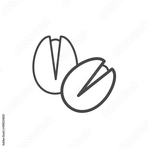 Vector linear icon with peanut