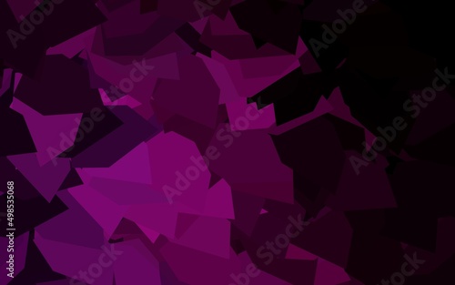 Dark Pink vector background with triangles.