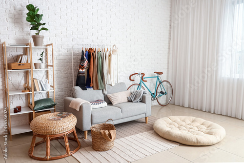 Sofa, shelf unit and rack w...