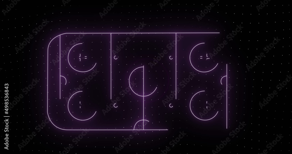 Obraz premium Image of purple ice hockey rink and data processing