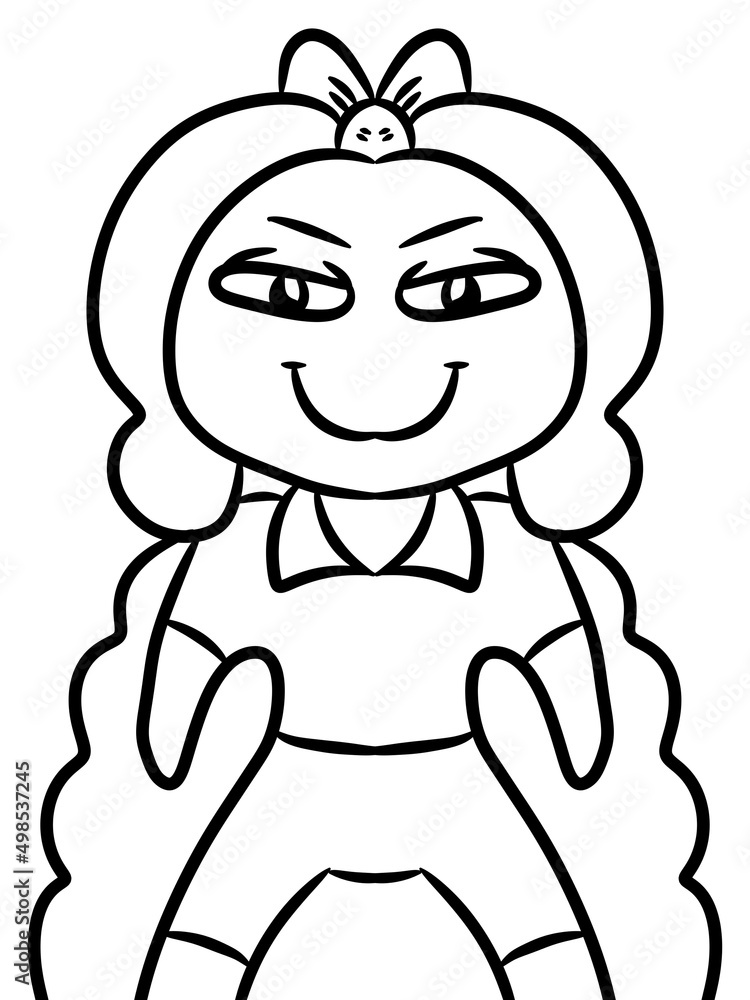 Obraz premium black and white of cute cartoon for coloring