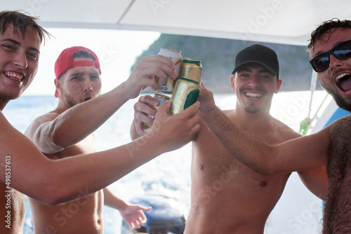 Canvas Print Enjoying their guys getaway