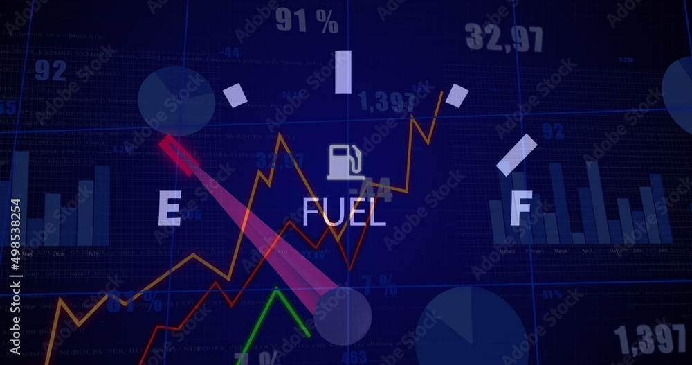 Naklejka premium Image of data processing over car panel