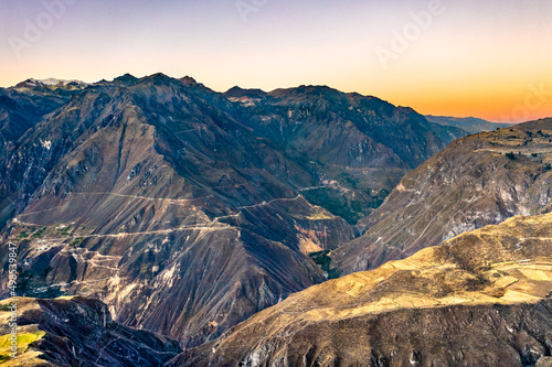 Scenery of the Colca Canyon in Peru, one of the deepest canyons in the world