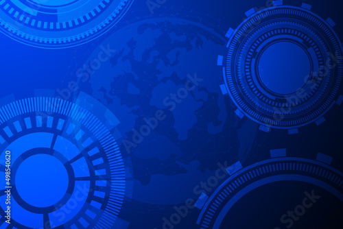 blue abstract background with technology digital icon background