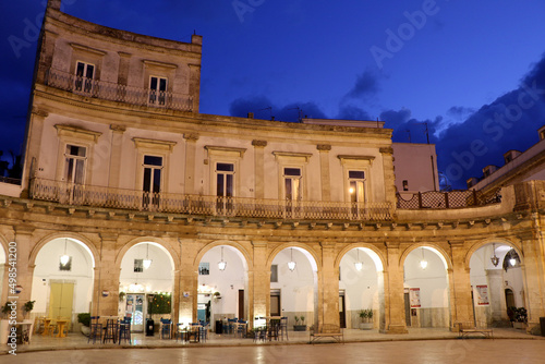 View of Piazza Maria Immacolata at night in Martina Franca, Puglia, Italy photo