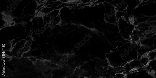 black stone marble background with gray veins