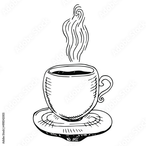 vector sketch illustration - coffee cup