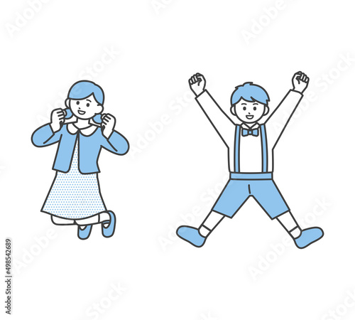 こどものポジティブなイメージイラスト素材