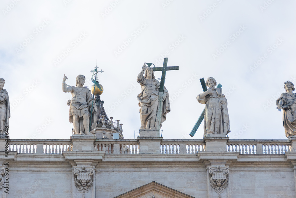 Statues on Colonnade Surrounding St. Peter's Basilica, Vatican, Italy