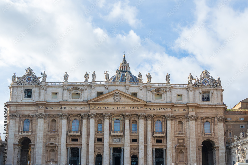 The Front of St. Peter's Basilica, Vatican, Italy