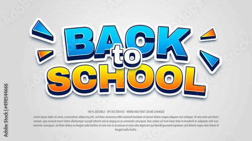 Editable text effect back to school style