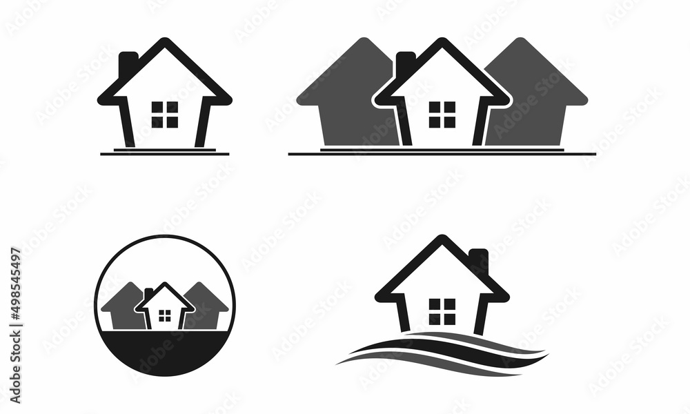 Simple house property set illustration vector logo