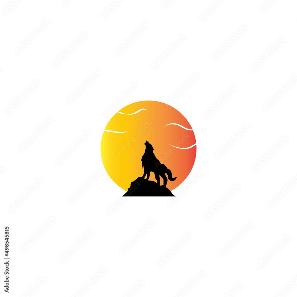 Wolf Logo vector icon illustration