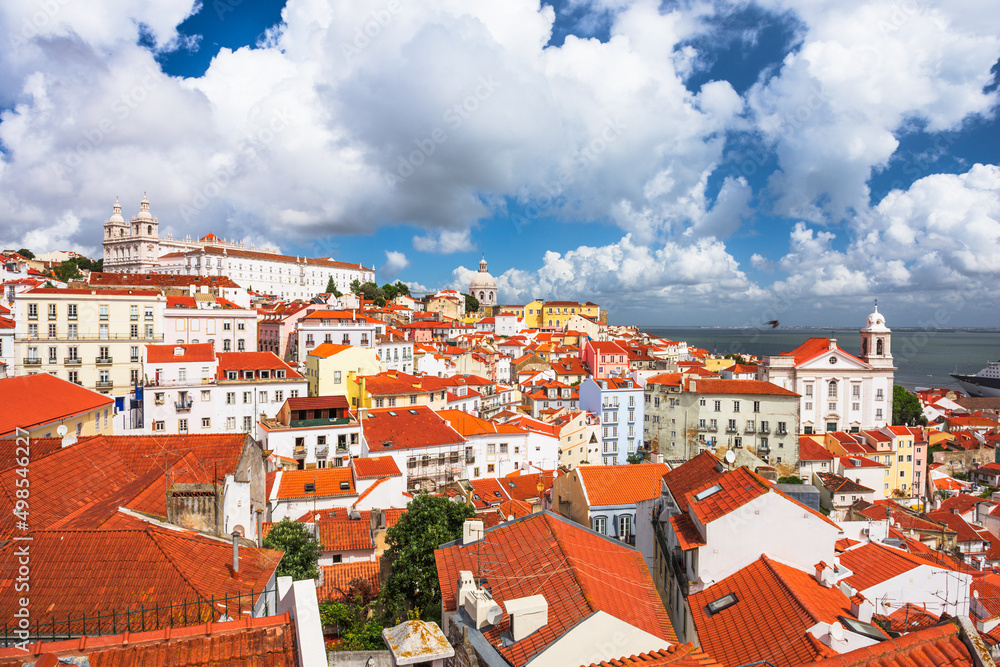Lisbon, Portugal city skyline over the Alfama