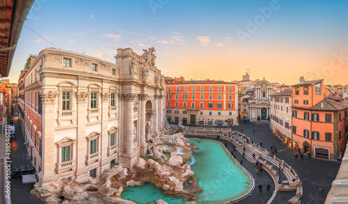 Photography Trevi Fountain, Rome, Italy at Dawn