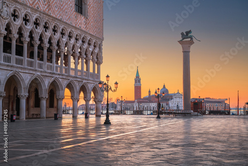 Venice, Italy from Piazzetta di San Marco in St. Mark's square in the morning.