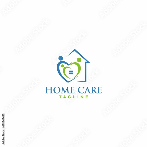 family home care medical healthy house logo design