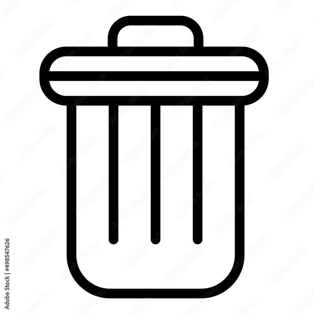 Trash Bucket Flat Icon Isolated On White Background Trash Bucket Flat Icon Isolated On White Background