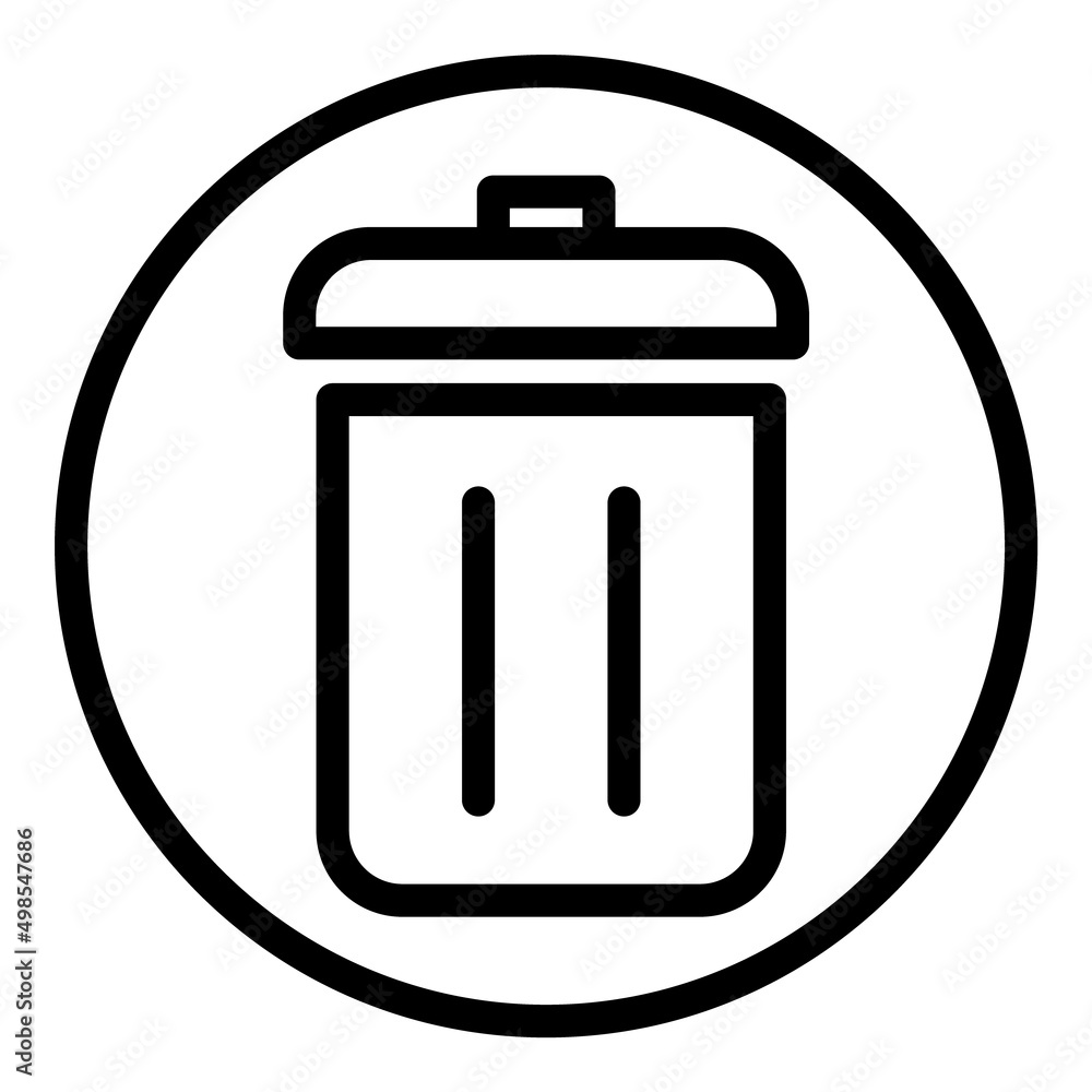 Trash Bucket Flat Icon Isolated On White Background Trash Bucket Flat Icon Isolated On White Background