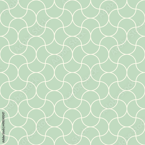 Bright ogee seamless pattern. Abstract stylized vector background with scallop shape motifs and wavy lines. Moroccan scales mosaic wallpaper print