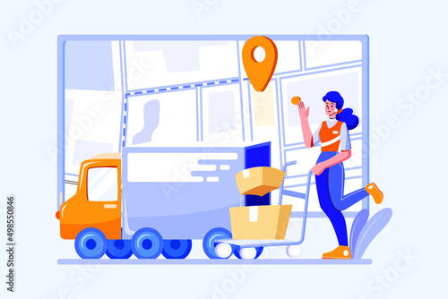 Parcel Delivery Service Illustration concept. Flat illustration isolated on white background