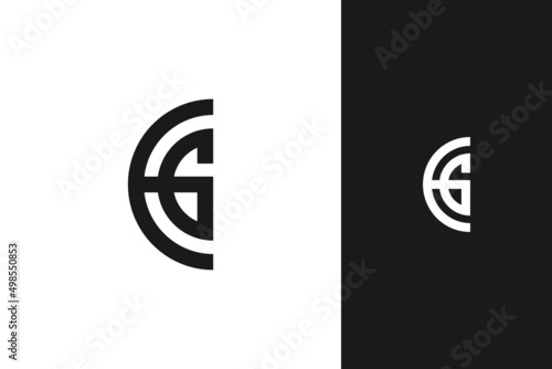 simple minimal modern initial e and g monogram logo design